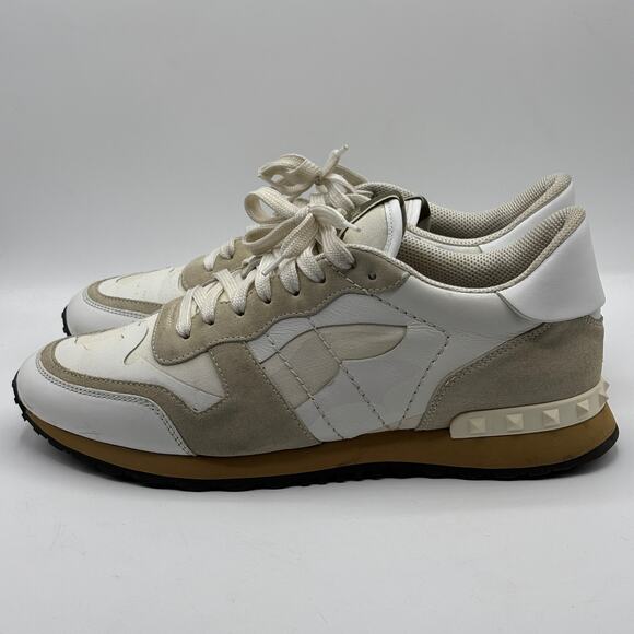 VALENTINO GARAVANI Camouflage Rockrunner Sneaker Rockstud White Grey Sz 43 - Picture 7 of 16